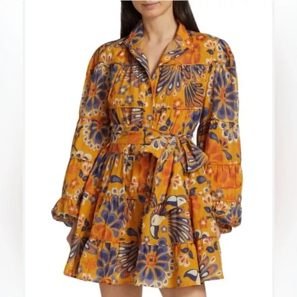 FarmRio yellow pineapple mini dress NWT - Picture 4 of 7